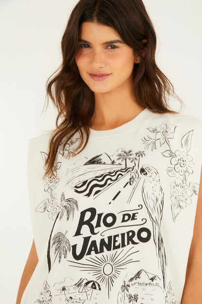 Top Cuadrado Rio De Janeiro Bege Nuts