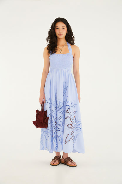 Vestido Barrado De Richelieu Aquaflora