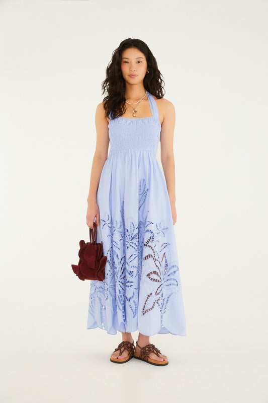 Vestido Barrado De Richelieu Aquaflora