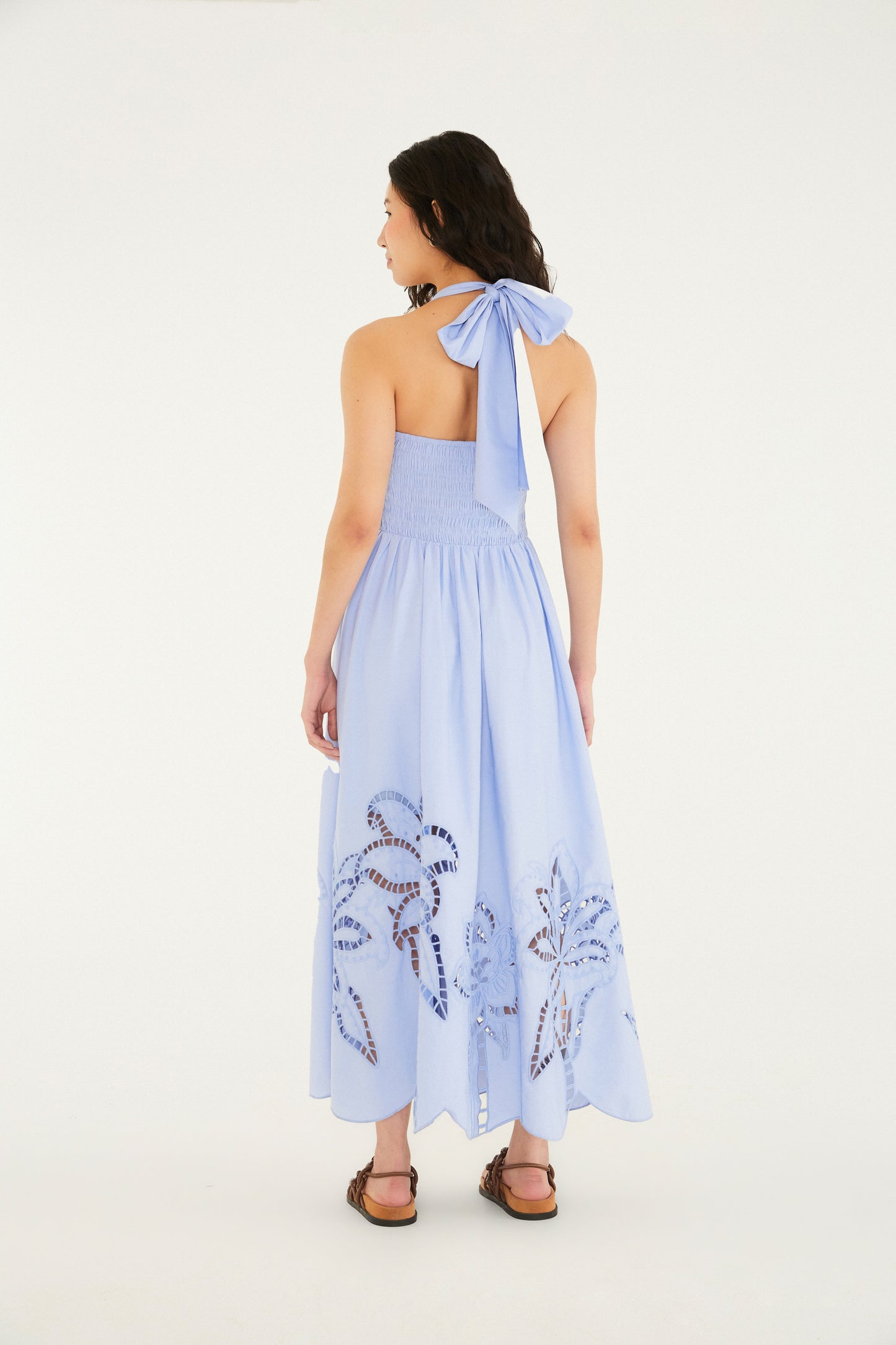 Vestido Barrado De Richelieu Aquaflora