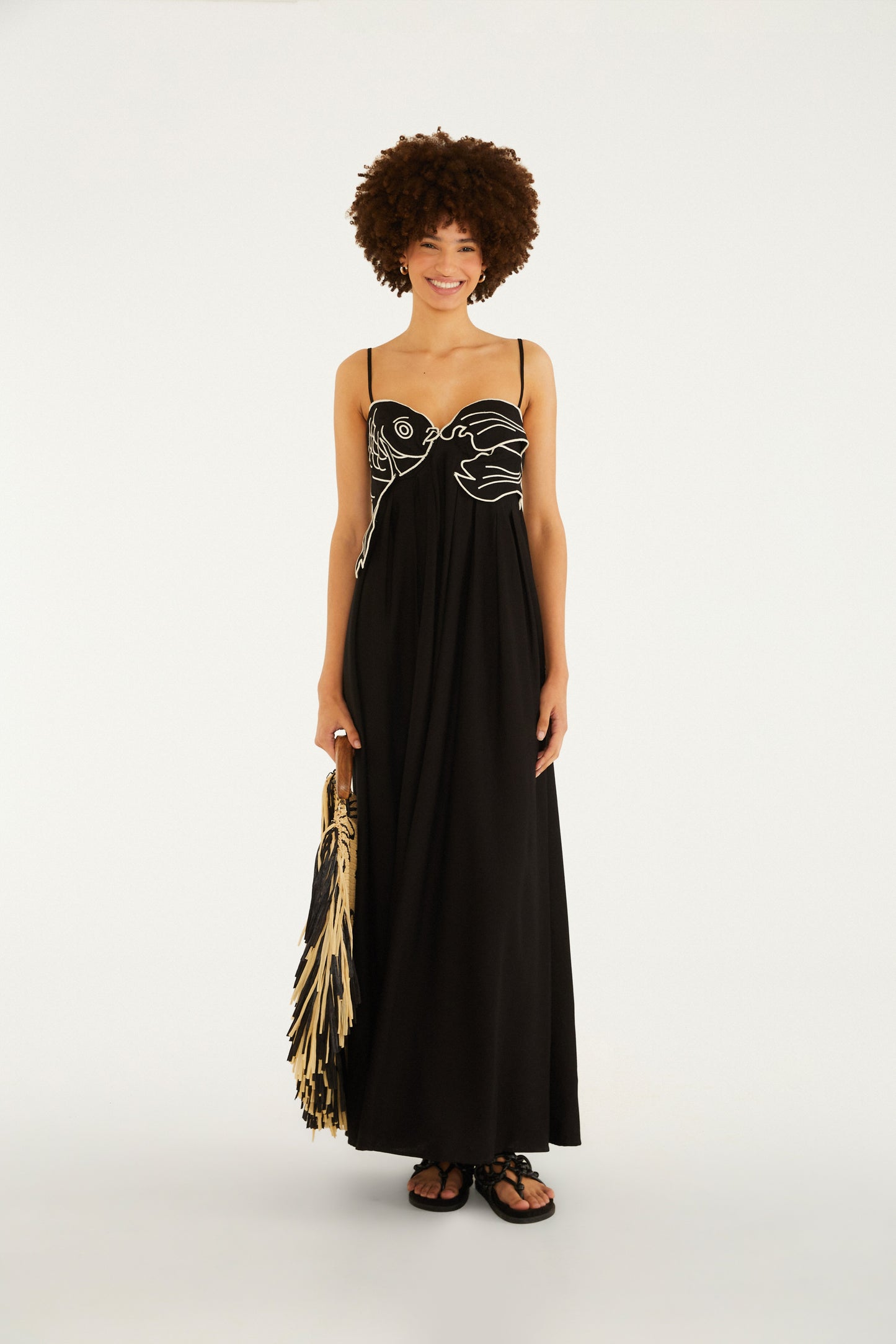 Vestido Bordado Peixe
