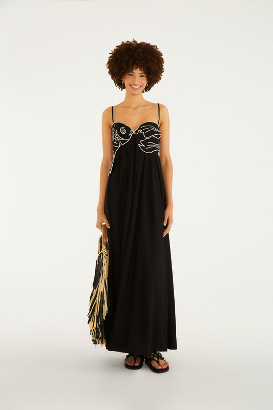 Vestido Bordado Peixe