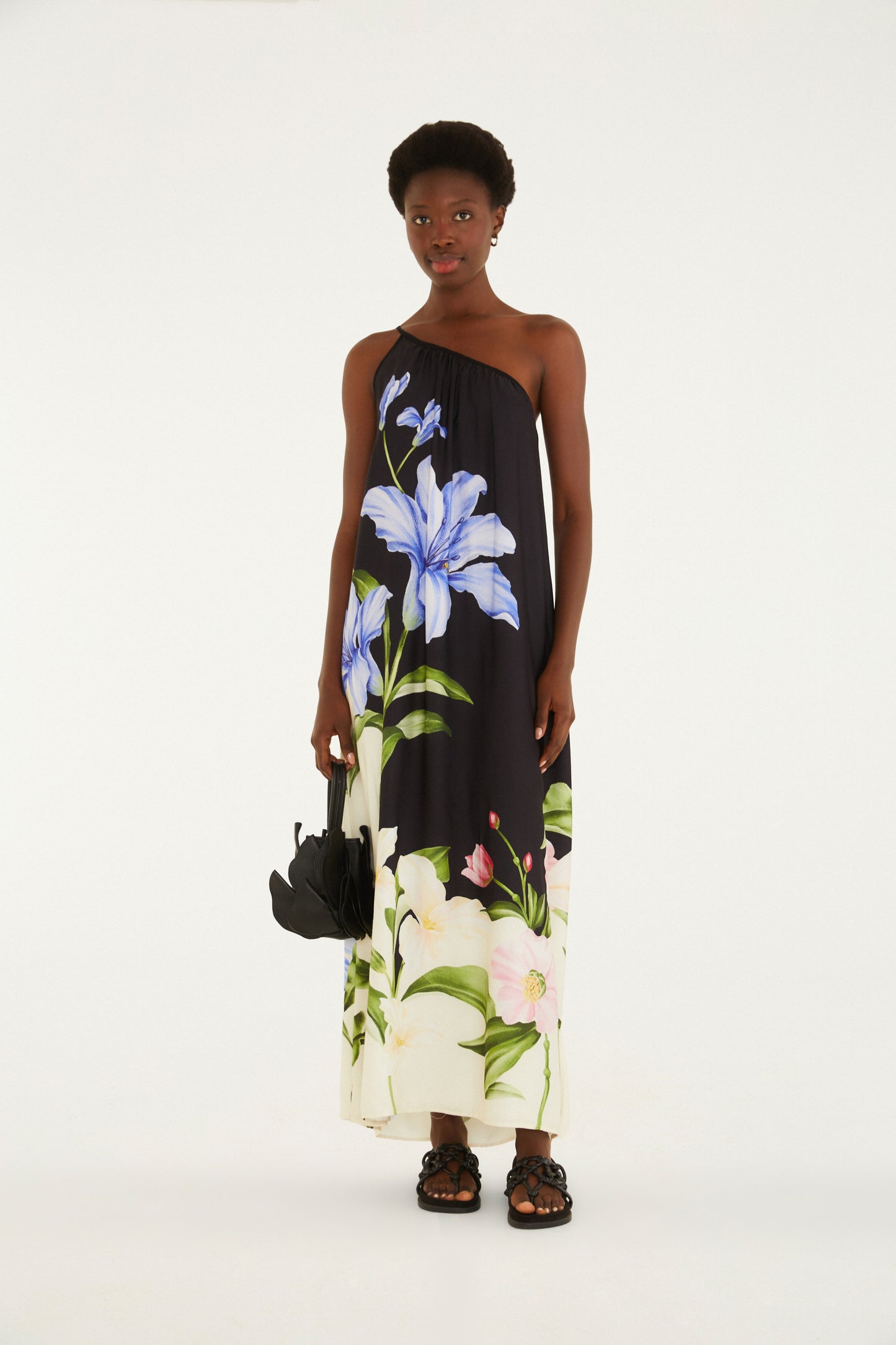 Vestido Largo Hombro Céu De Flor