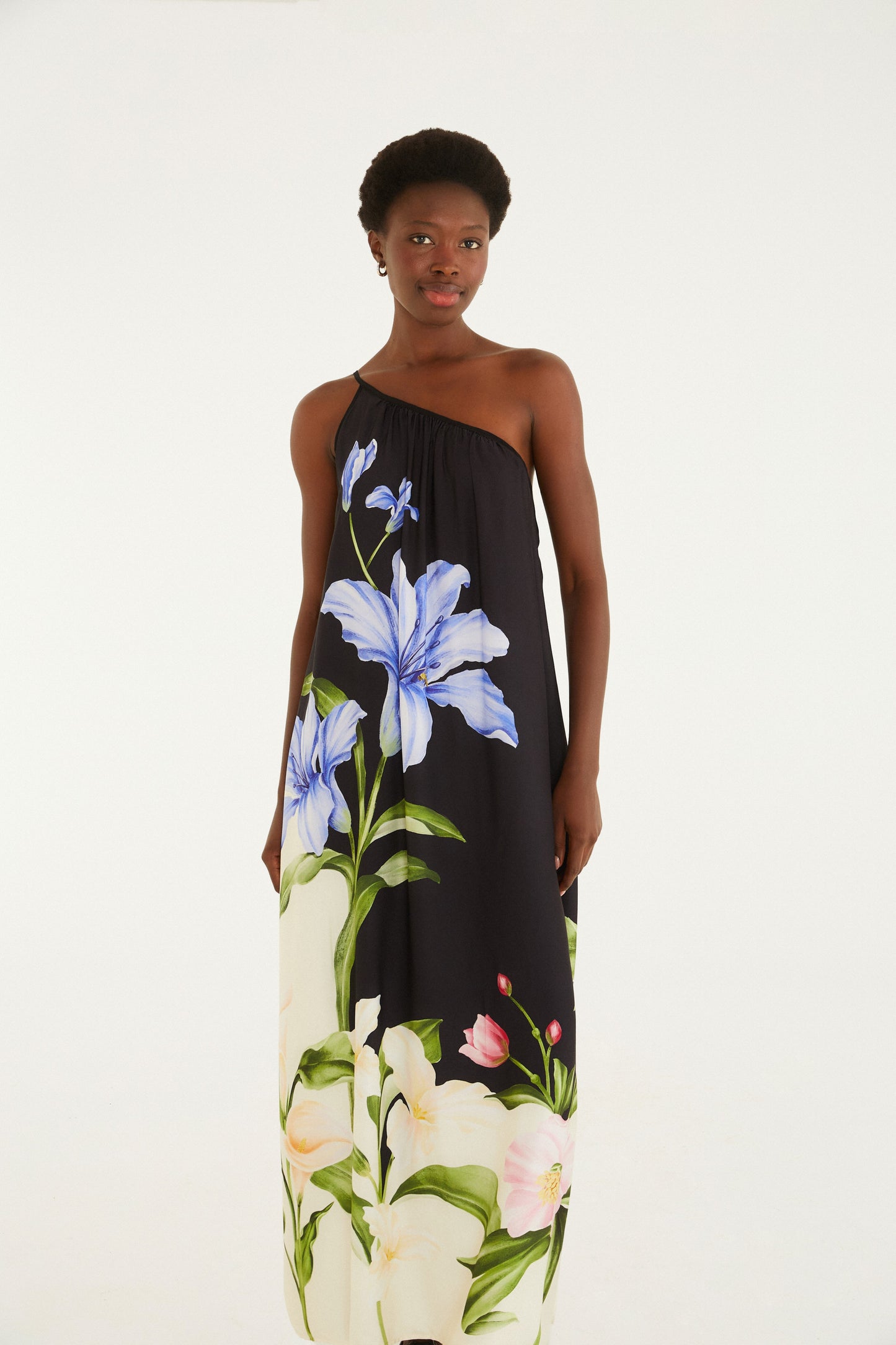Vestido Largo Hombro Céu De Flor