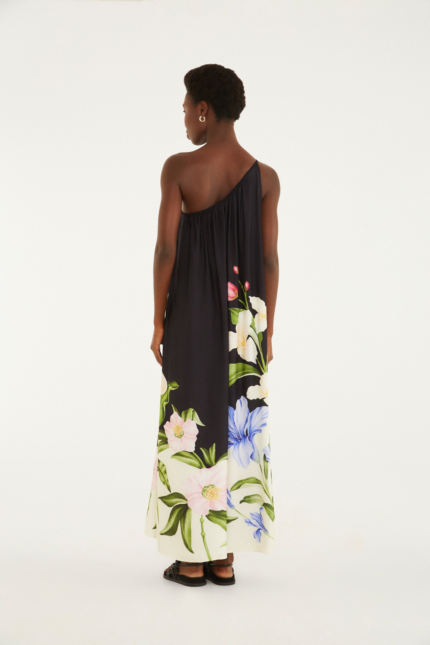 Vestido Largo Hombro Céu De Flor