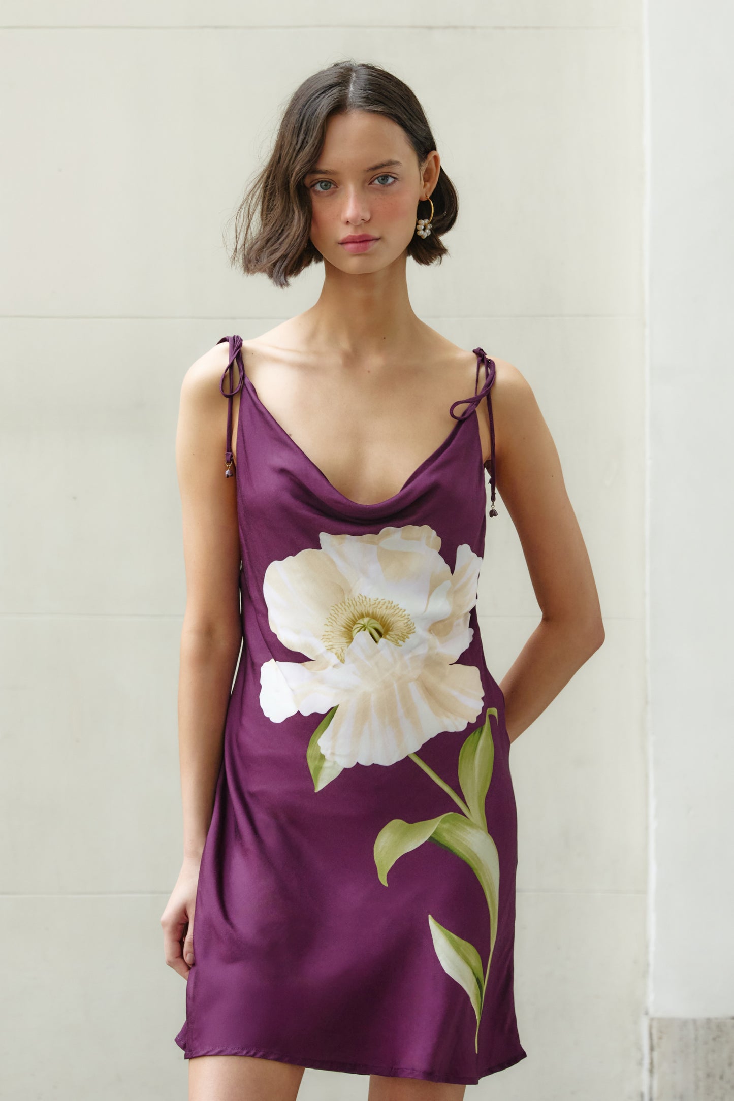 Vestido Corto Estampado Papoula