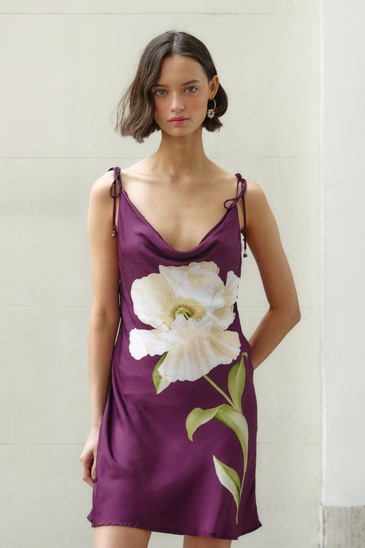 Vestido Corto Estampado Papoula