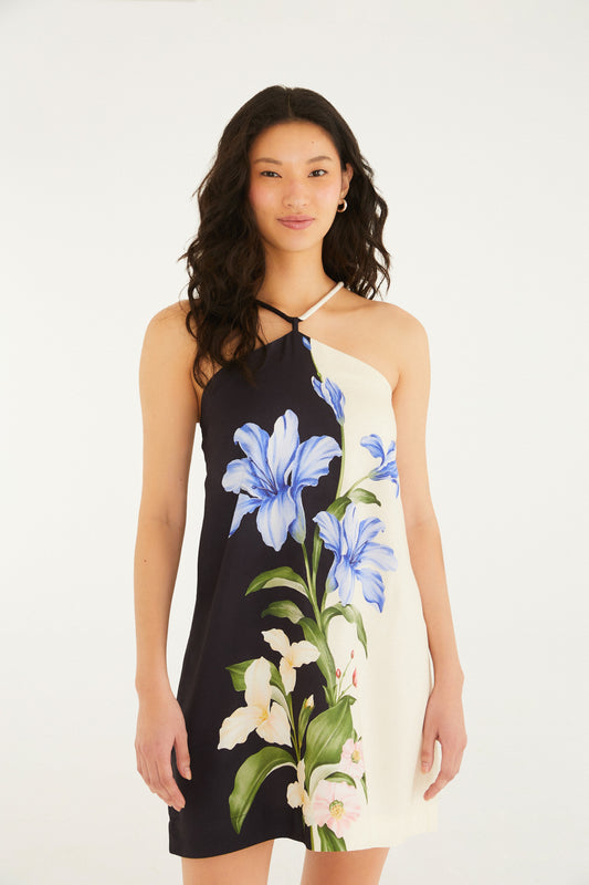 Vestido de Tirantes Estampado Céu De Flor
