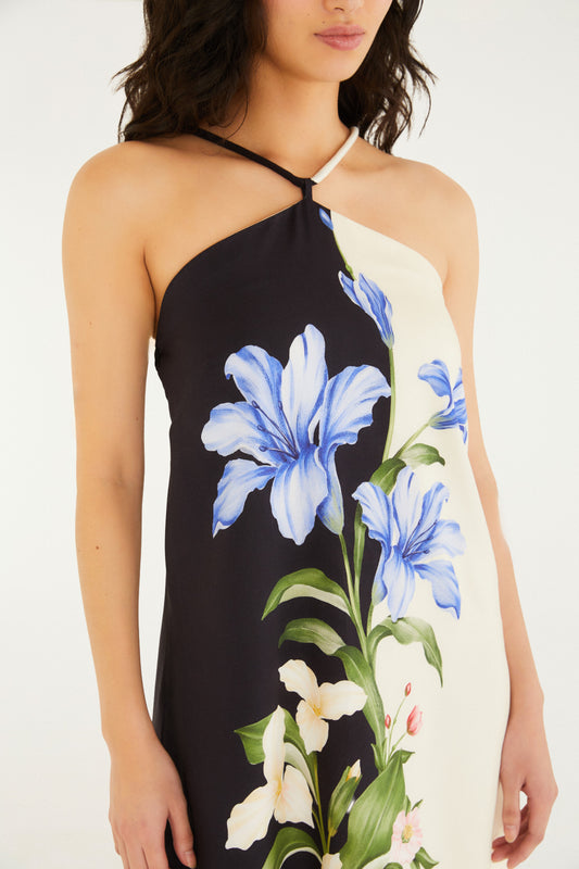 Vestido de Tirantes Estampado Céu De Flor