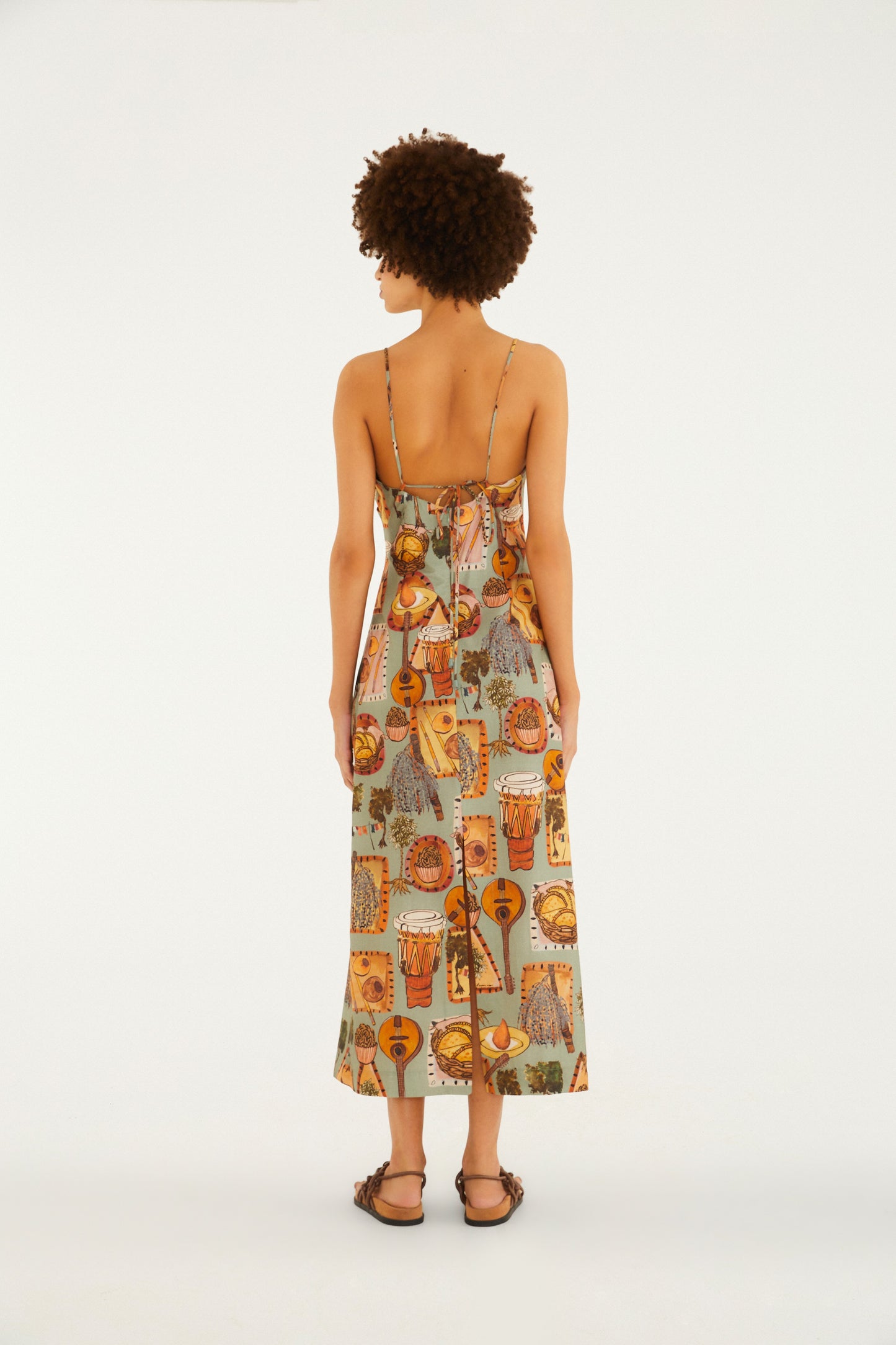 Vestido Alcinhas Estampado Boemia