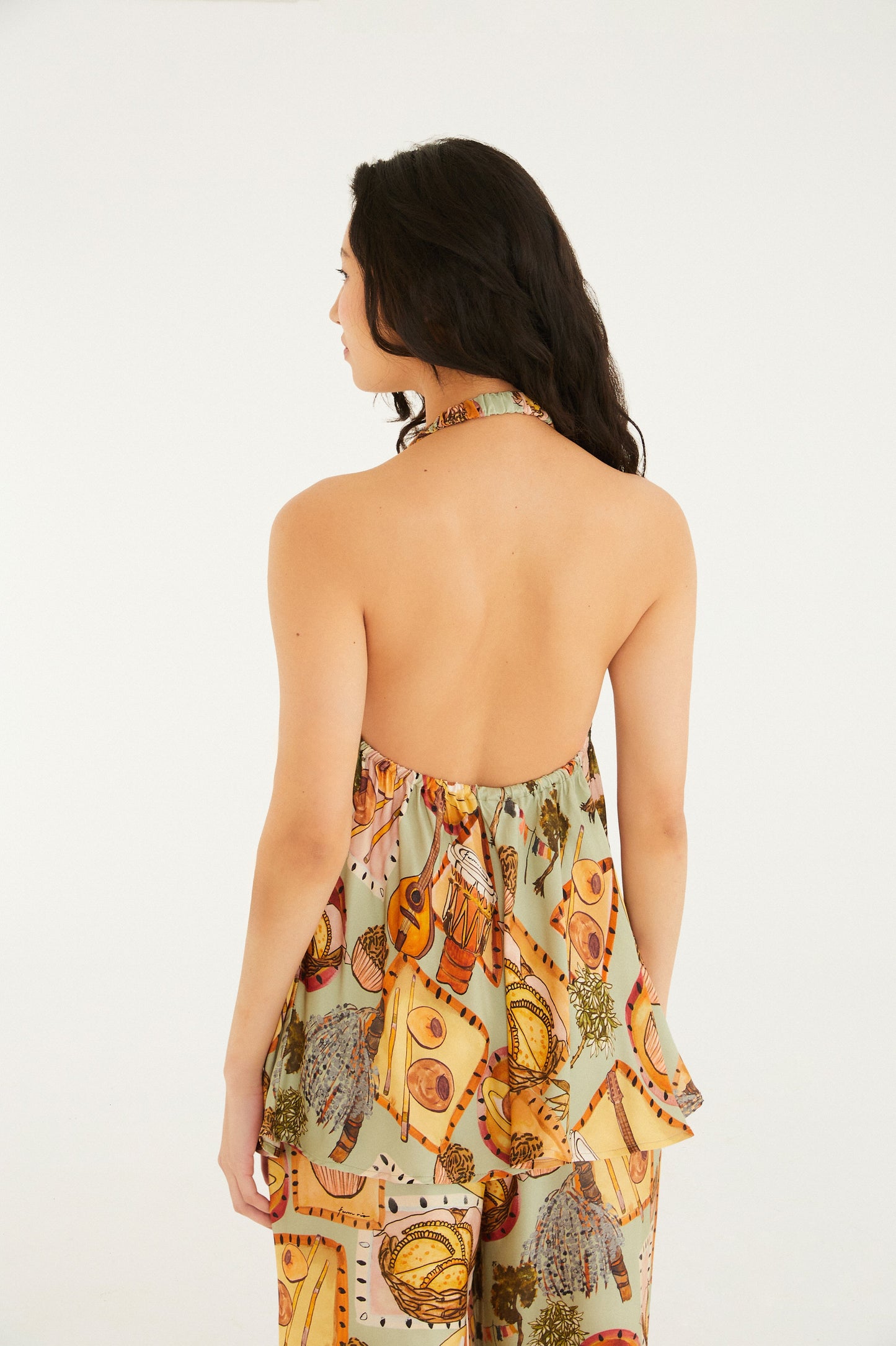 Blusa Frente Única Estampada Boemia