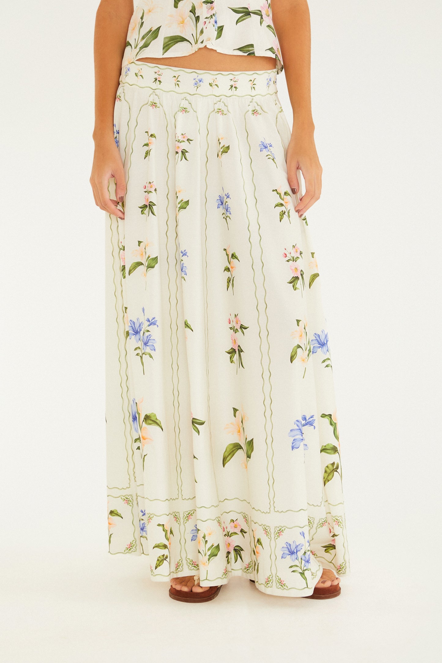 Falda Cropped Estampada Aquaflora