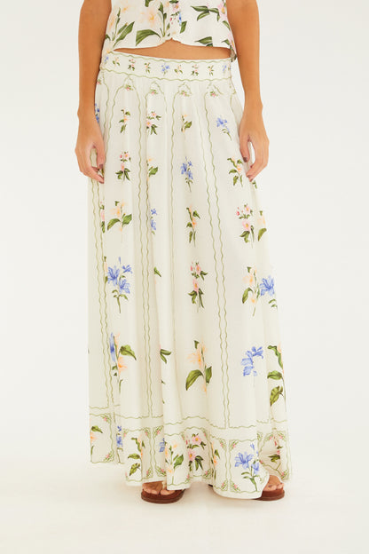 Falda Cropped Estampada Aquaflora
