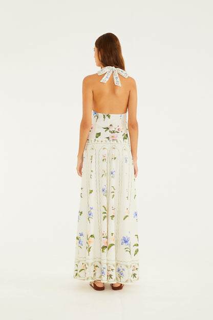 Falda Cropped Estampada Aquaflora