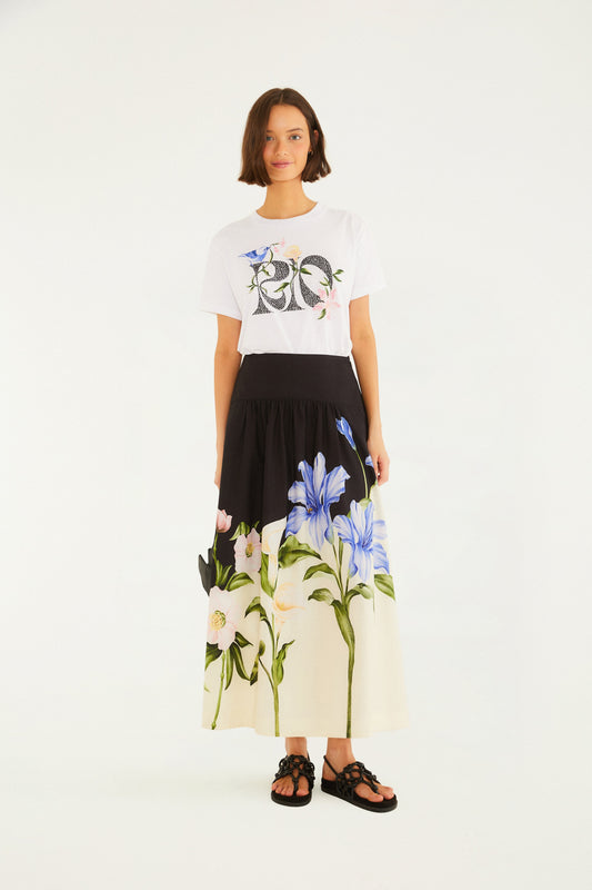 Falda Estampada Céu De Flor