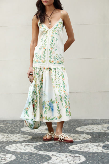 Vestido Midi Estampado Brisa De Rio