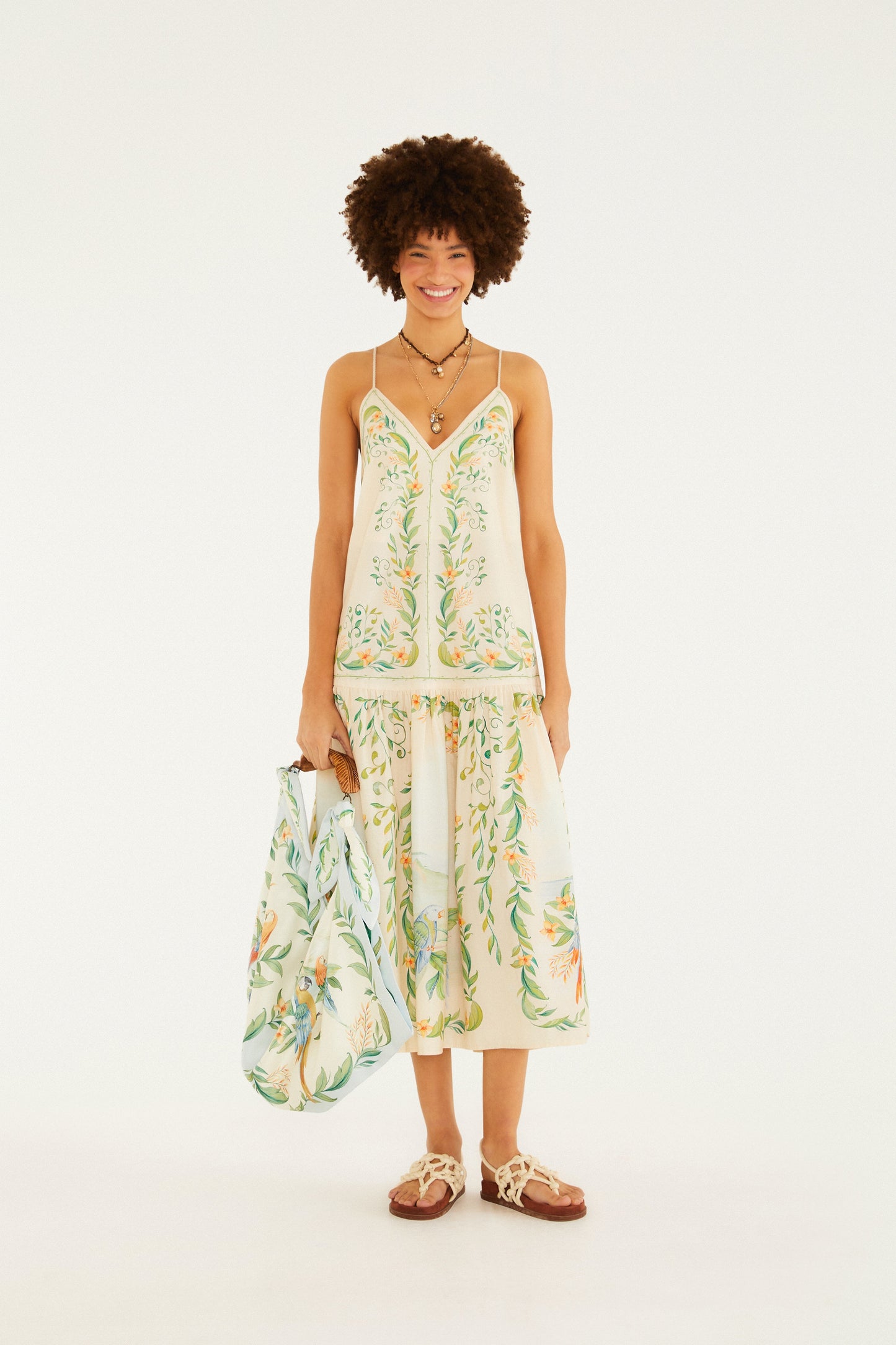 Vestido Midi Estampado Brisa De Rio