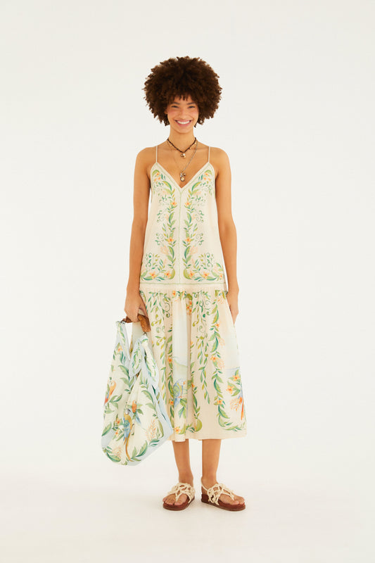 Vestido Midi Estampado Brisa De Rio