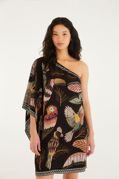 Vestido Ombro Só Estampado Recanto Dos Pássaros