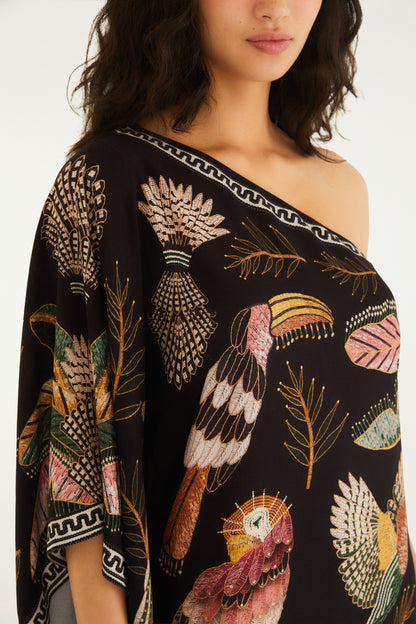Vestido Ombro Só Estampado Recanto Dos Pássaros