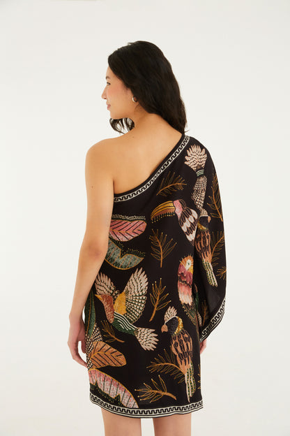 Vestido Ombro Só Estampado Recanto Dos Pássaros