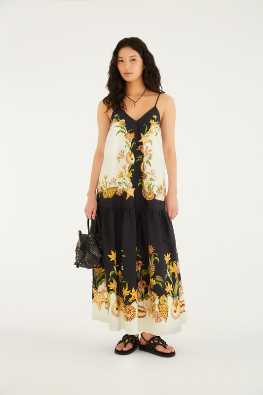 Vestido Cropped Estampado Concha Surreal