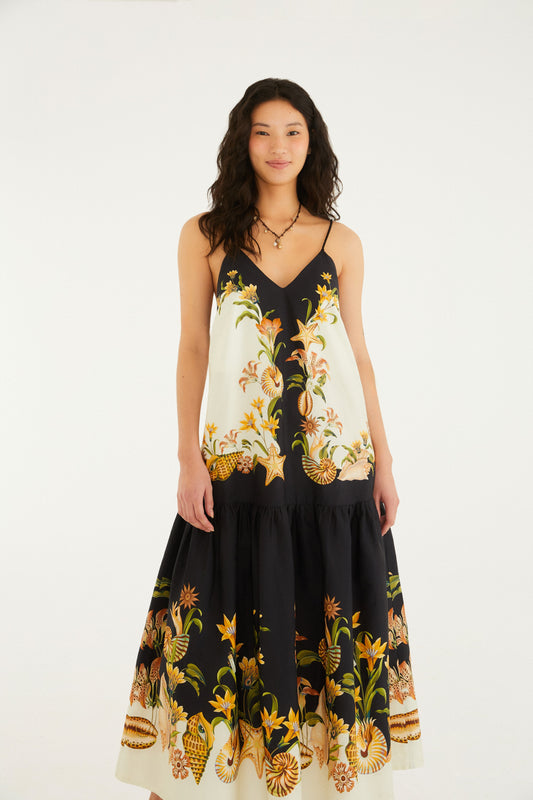 Vestido Cropped Estampado Concha Surreal
