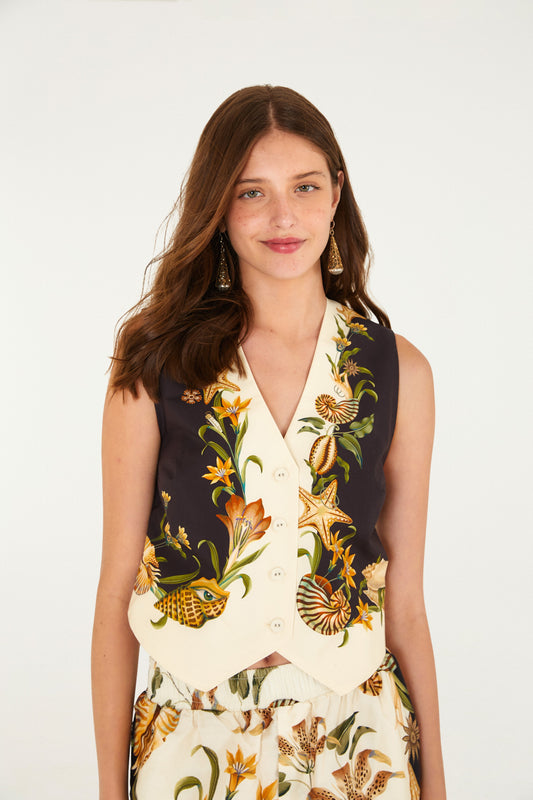 Blusa Estampado Concha Surreal