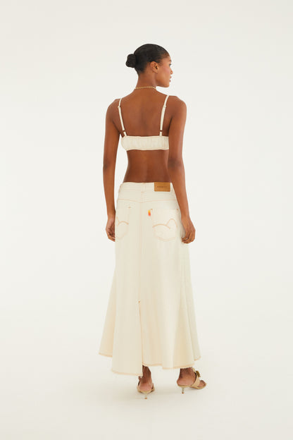 Falda de Jean Blanca