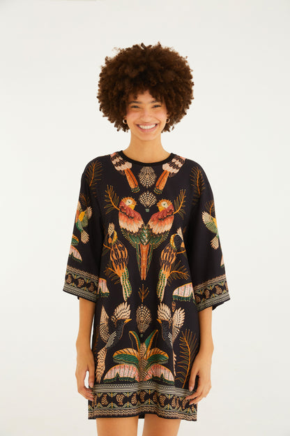 Vestido T-Shirt Big Estampado Recanto Dos Pássaros