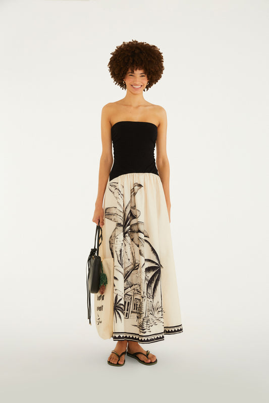 Vestido Midi Estampado Vila Teresa
