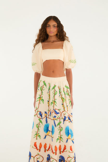 Falda Maxi Flor de Aire
