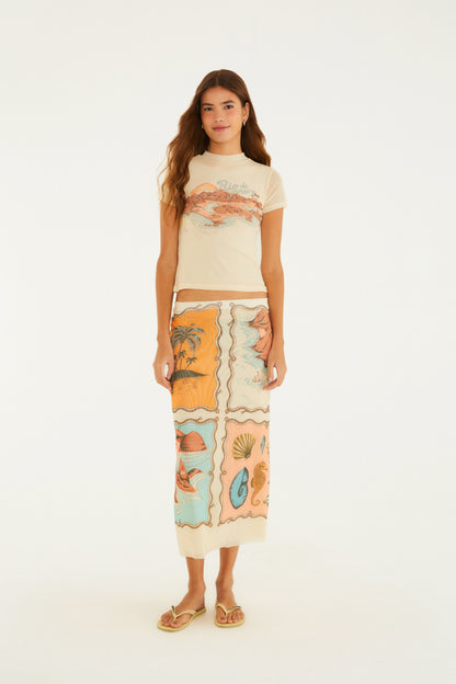 Blusa de tul Estampado Souvenir Rio