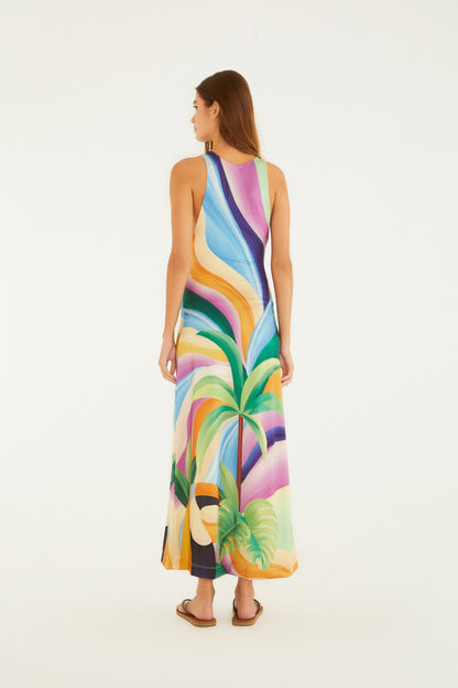 Vestido Midi Estampado Montanha De Tucano