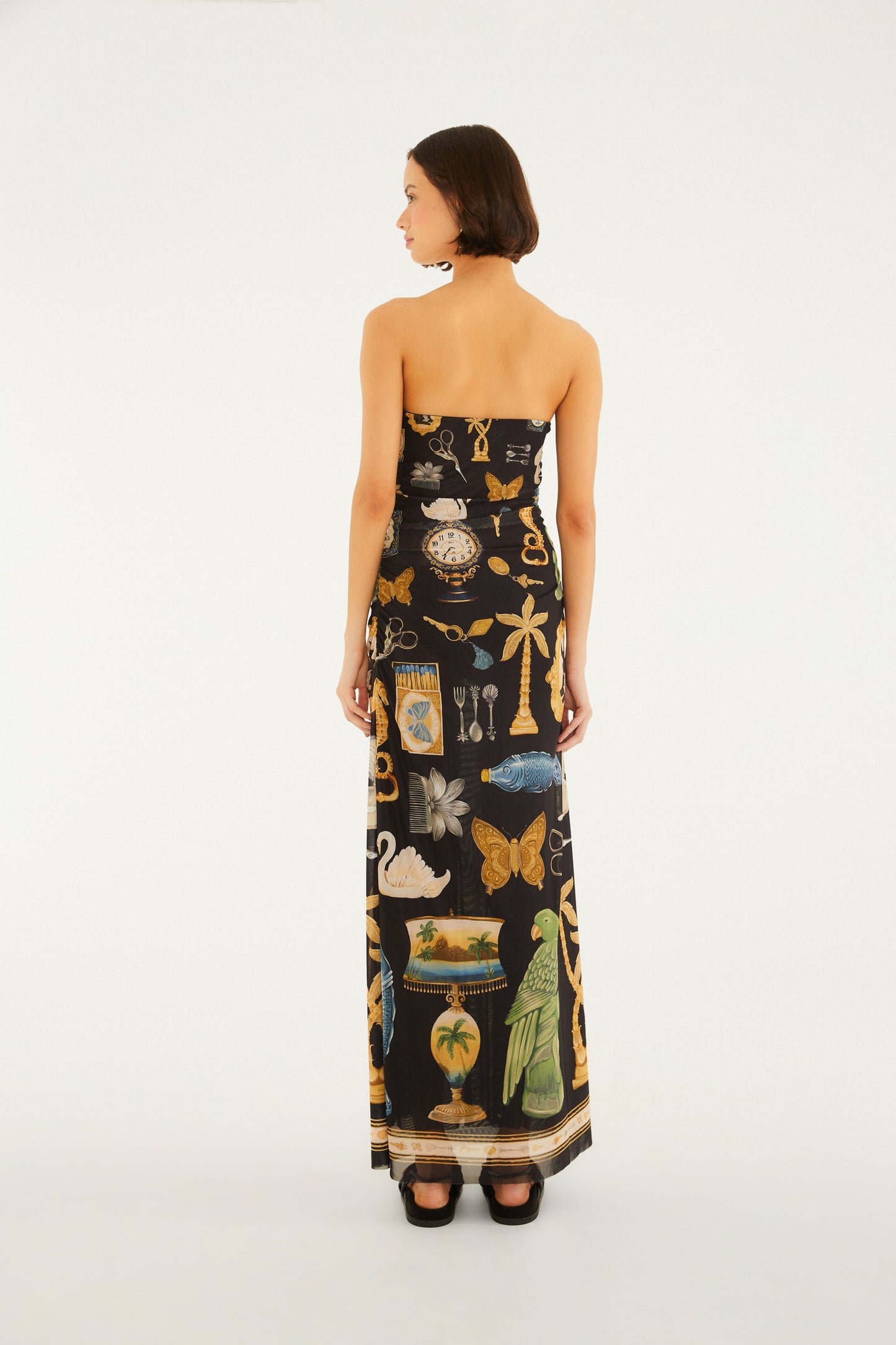 Vestido de Tul Estampado Bibelô
