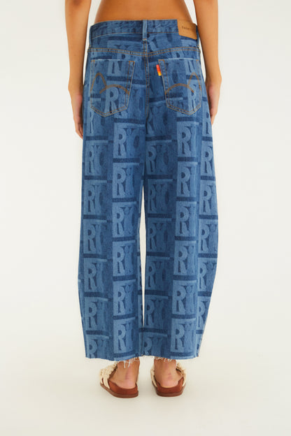 Pantalón de Jeans Barrel Laser Rio Gráfico