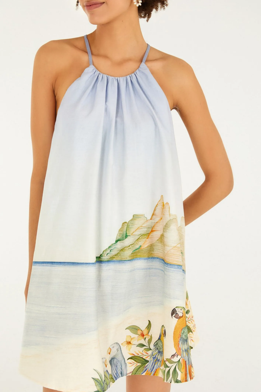 Vestido Corto Estampado Rio Antigo