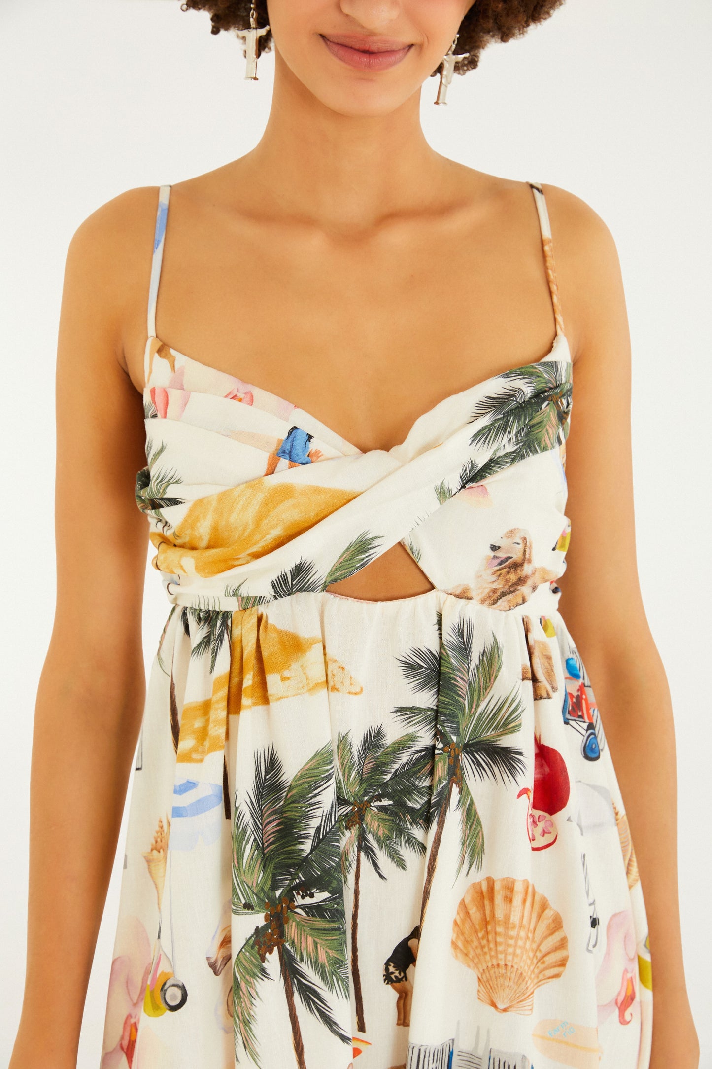 Vestido Largo Estampado Colagem Carioca
