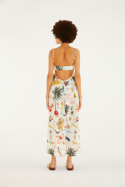 Vestido Largo Estampado Colagem Carioca