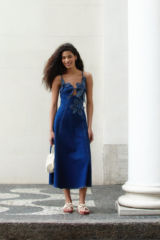 Vestido de Jeans Flor
