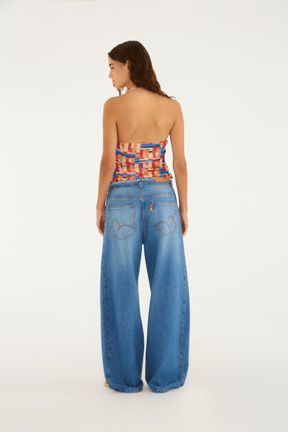Pantalón de Jeans Amarração