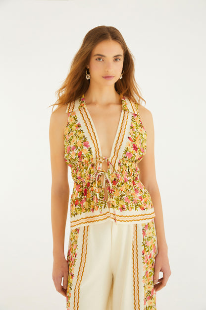 Blusa Estampada Tejida Flor De Fruta