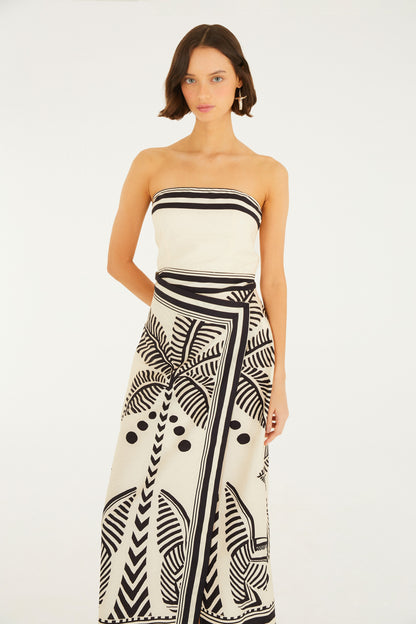 Vestido Cropped Estampado Listra Tropical