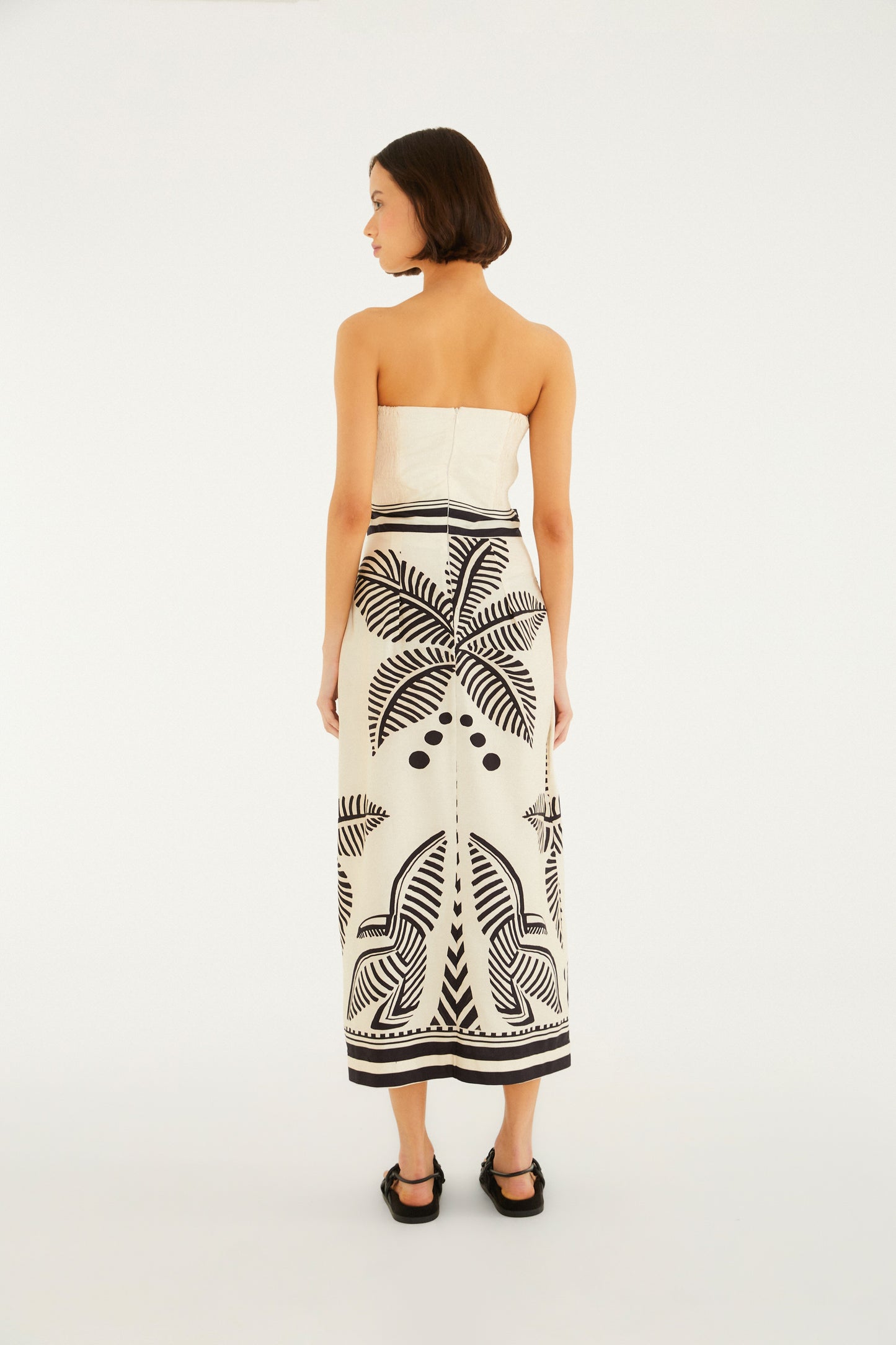 Vestido Cropped Estampado Listra Tropical