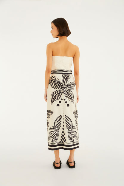 Vestido Cropped Estampado Listra Tropical