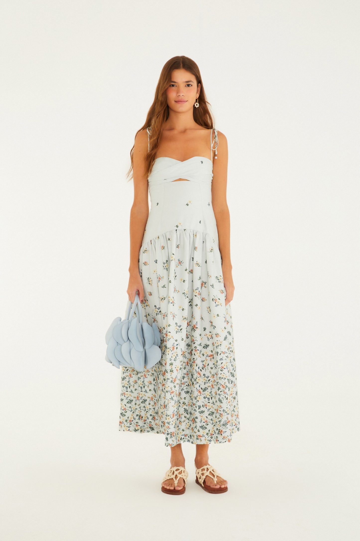 Vestido Cropped Estampado Floral Do Campo