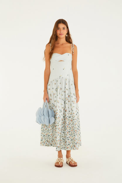 Vestido Cropped Estampado Floral Do Campo