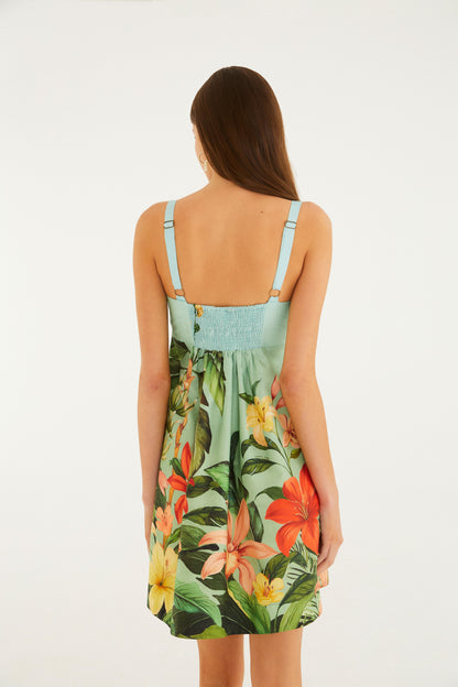 Vestido Curto Estampado Jardim Eva