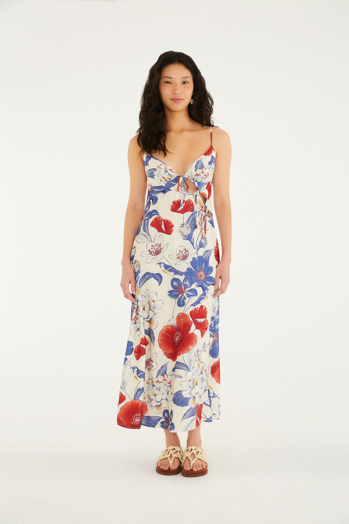 Vestido Enviesado Estampado Floral Vera