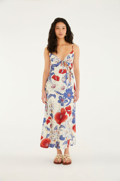 Vestido Enviesado Estampado Floral Vera